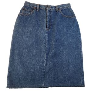 Vintage 80s Levi's A-Line Jean Skirt Denim Women's Size 13 Knee Length Midi USA